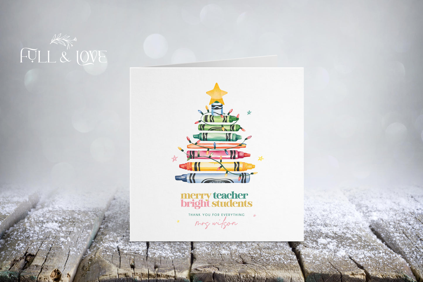 Personalised Teacher Christmas Card