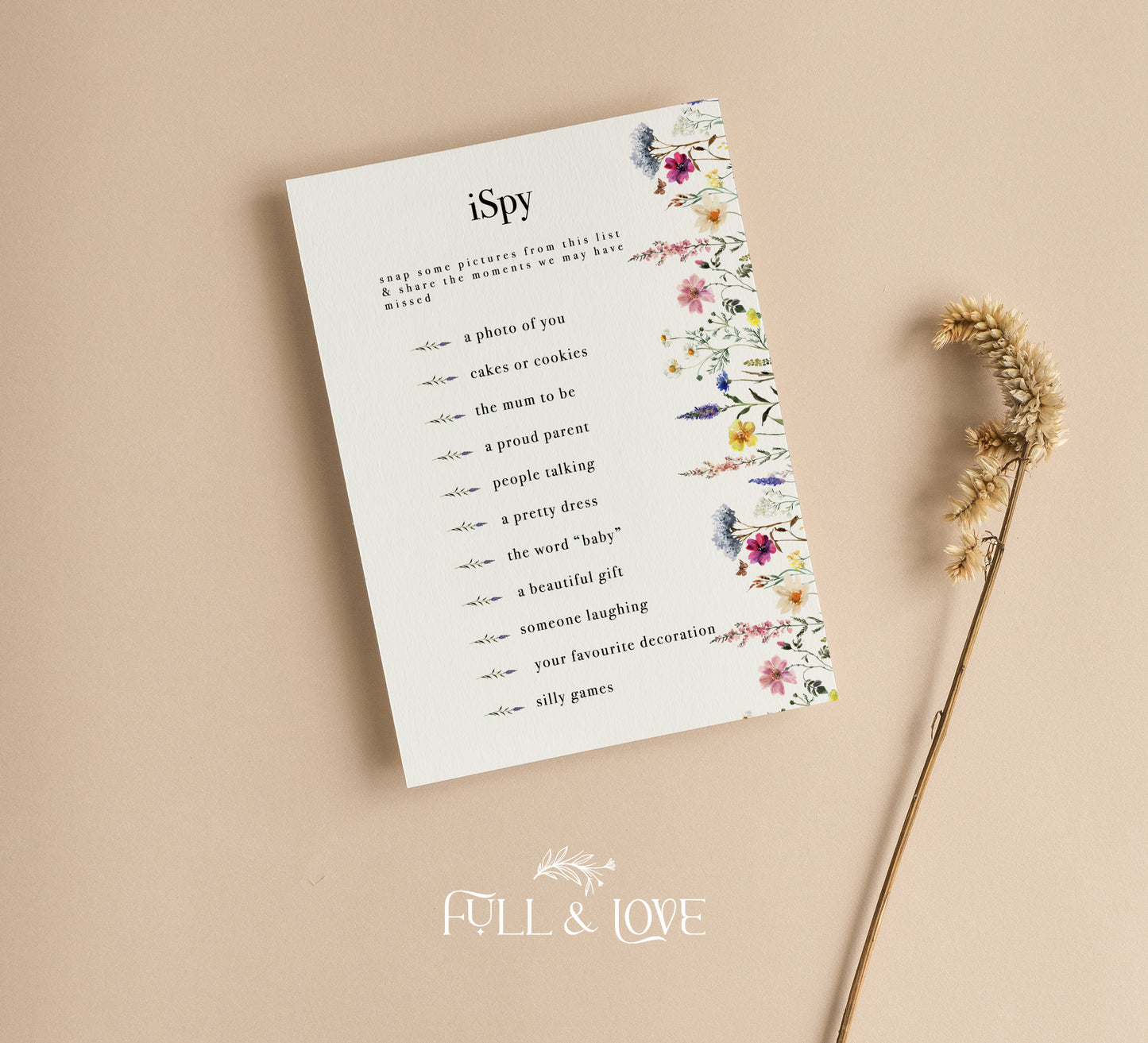 I Spy Baby Shower Game Cards - Baby in Bloom