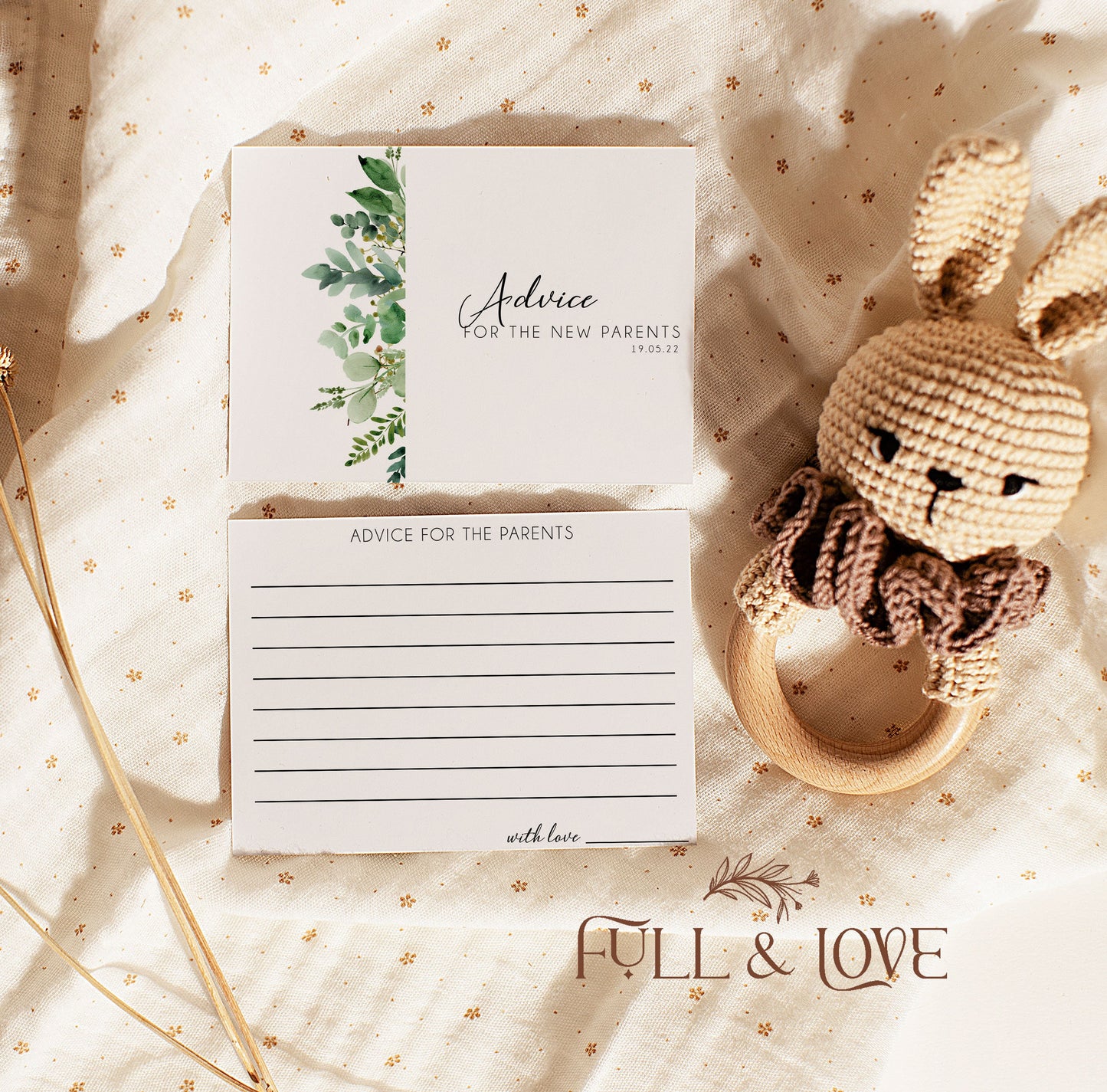Baby Shower Advice for New Parents Cards - Eucalyptus