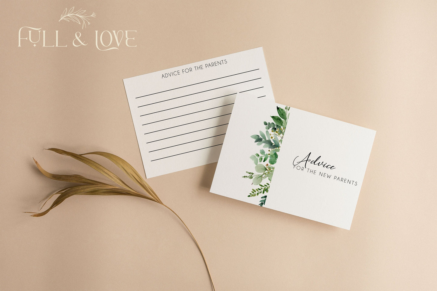 Baby Shower Advice for New Parents Cards - Eucalyptus