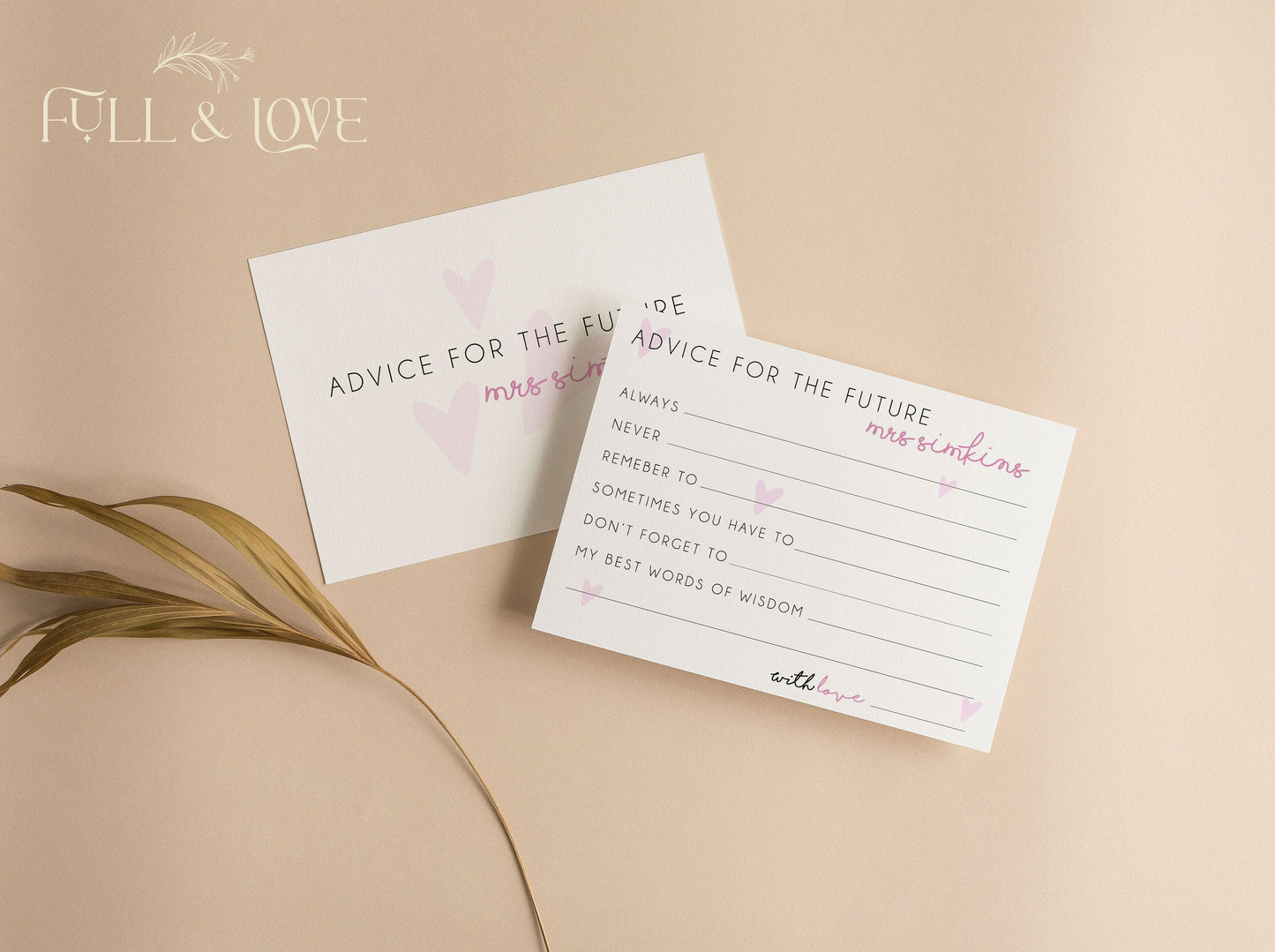Personalised Advice for the Bride Cards - Pink