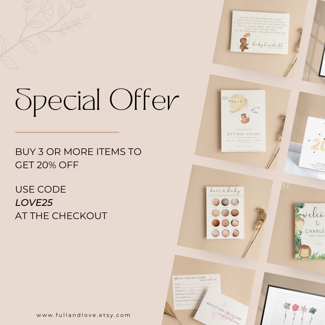 Bucket List for Baby Advice Cards - Elephant