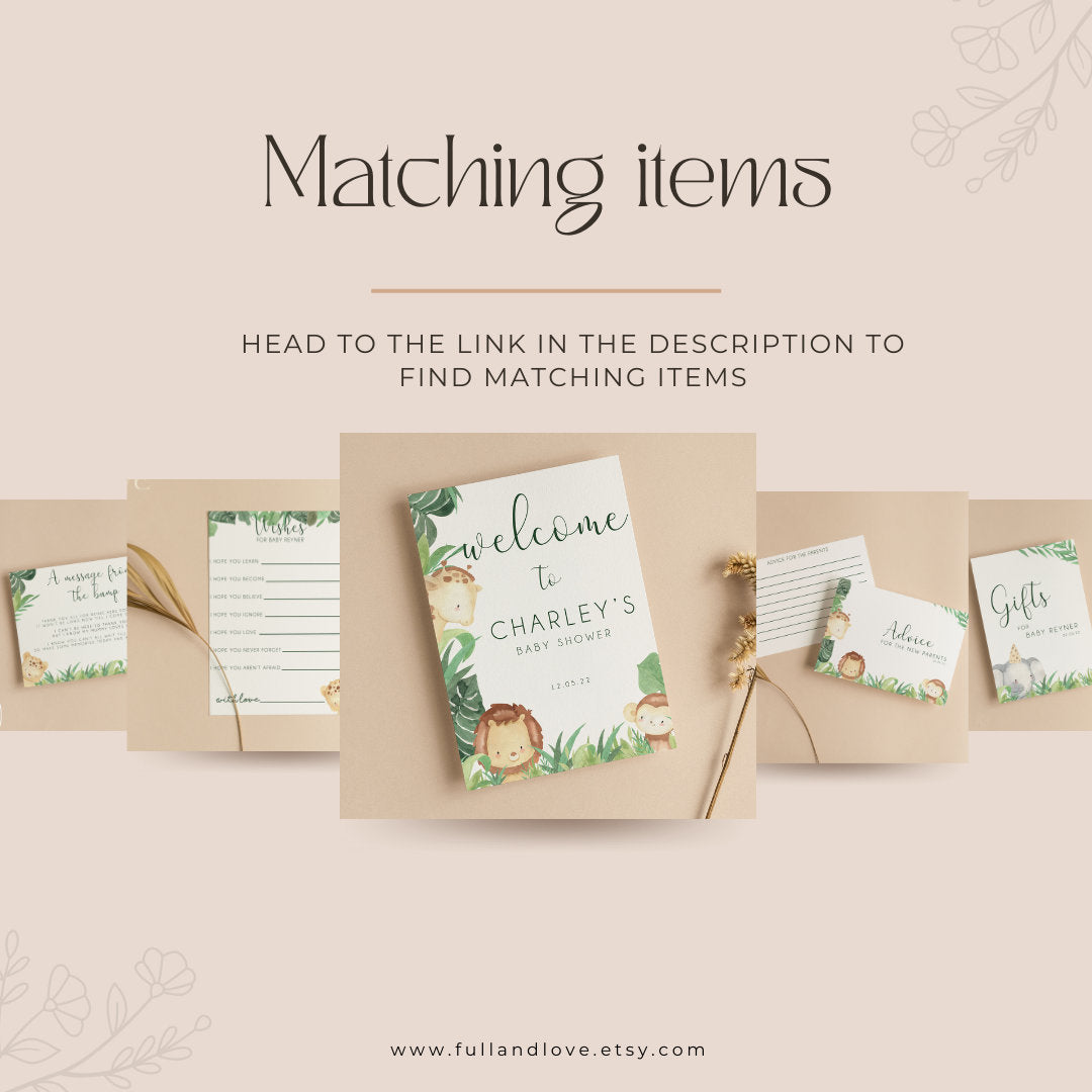 Bucket List for Baby Advice Cards - Jungle