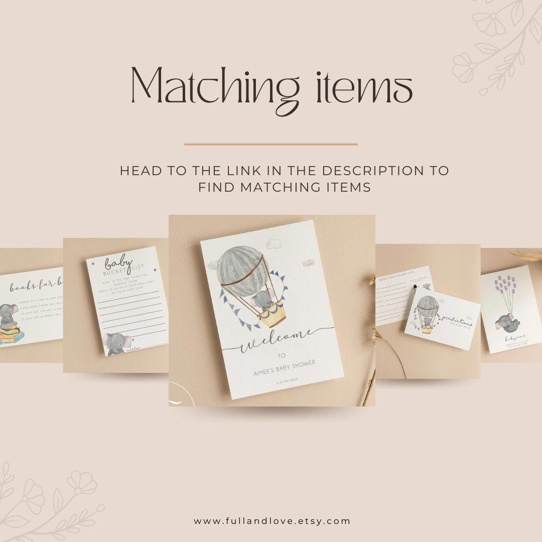 The Price is Right Baby Shower Game - Elephant