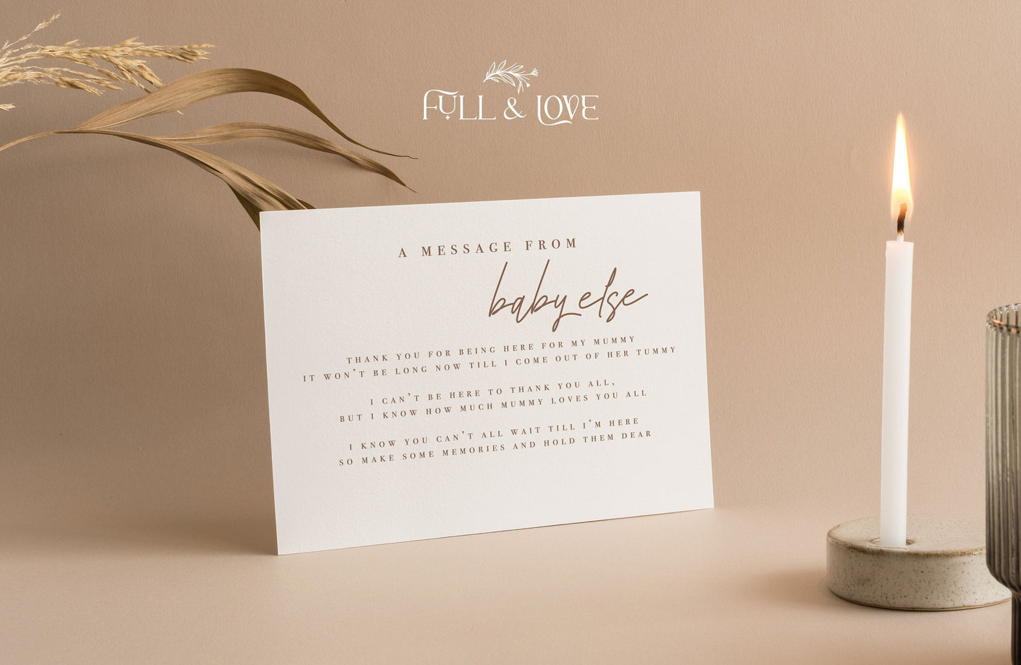 Personalised Message From The Baby - Minimalist