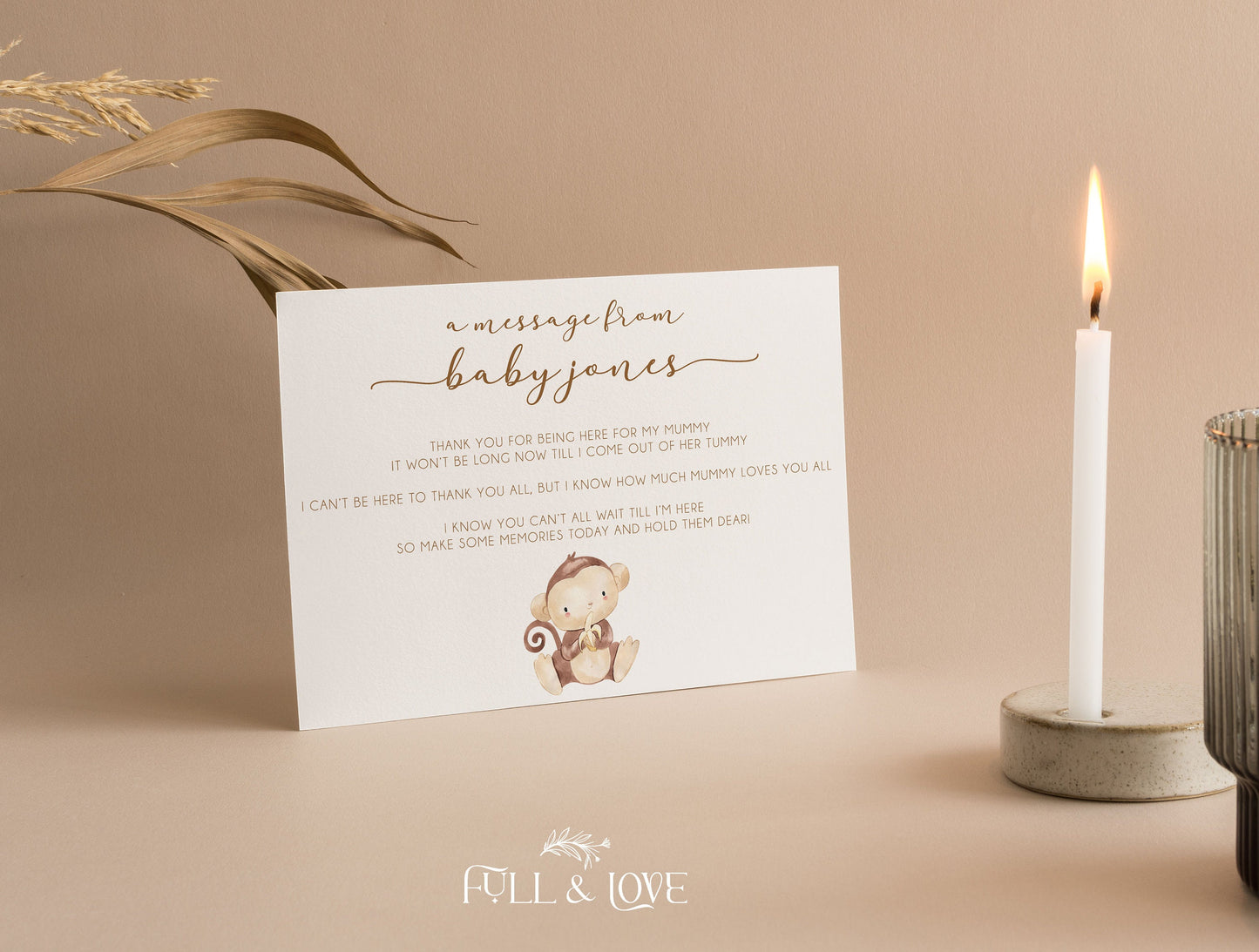 Personalised Message From The Baby - Little Monkey