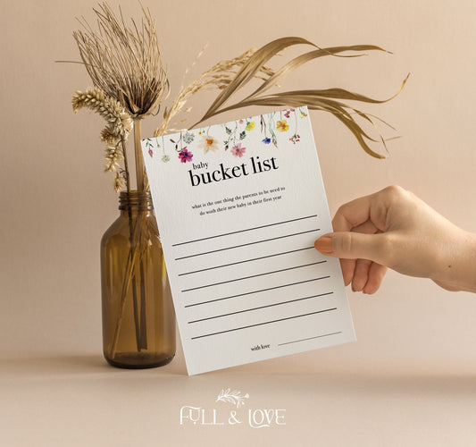 Bucket List for Baby Advice Cards - Baby in Bloom