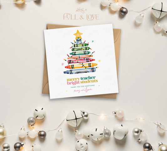 Personalised Teacher Christmas Card