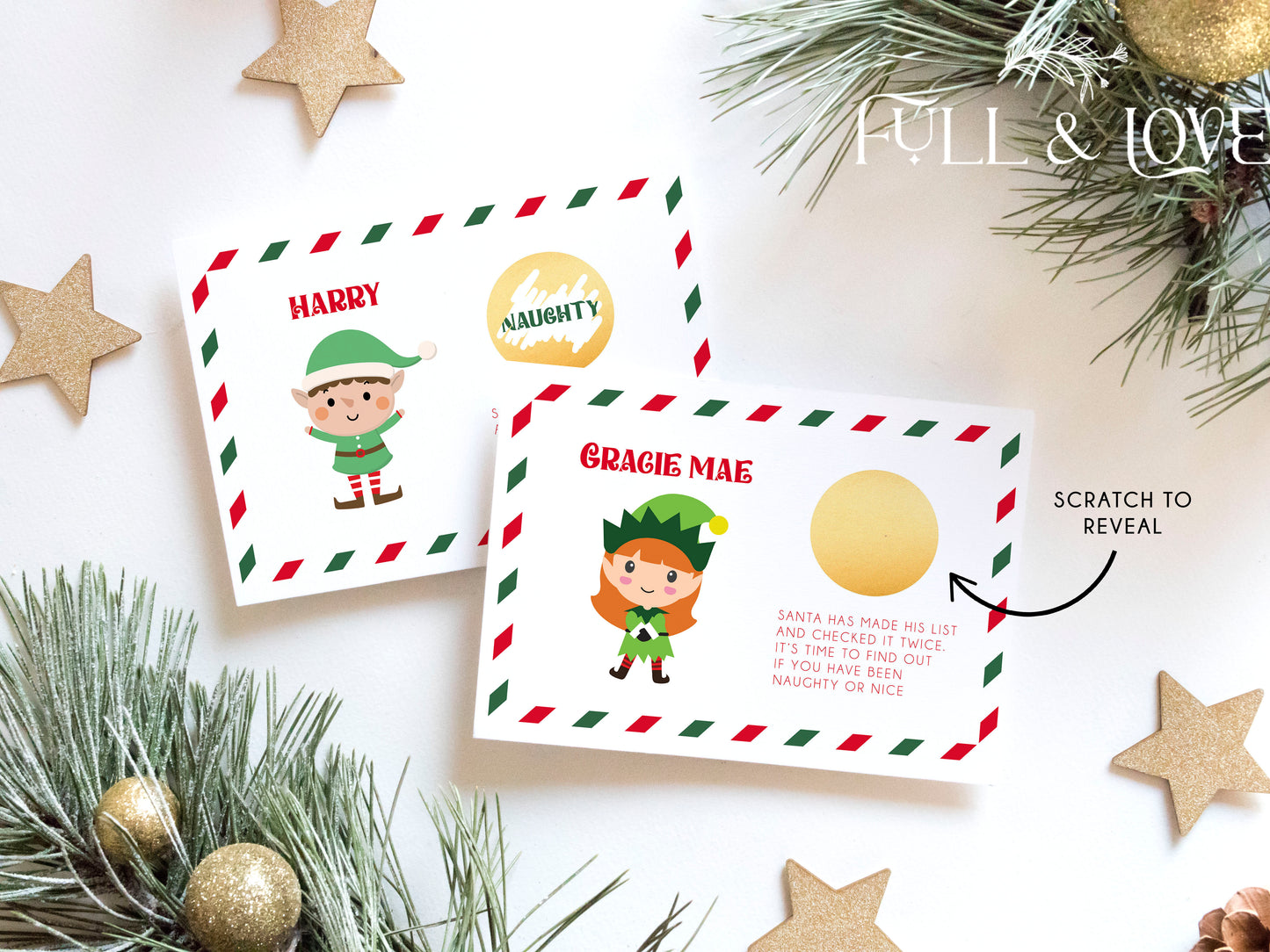 Personalised Christmas Naughty or Nice Scratchcard