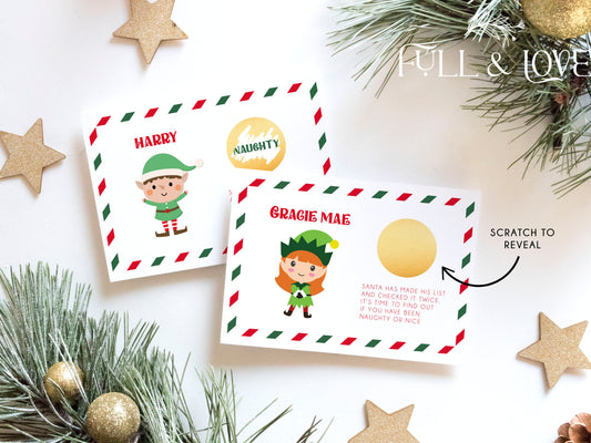 Personalised Christmas Naughty or Nice Scratchcard
