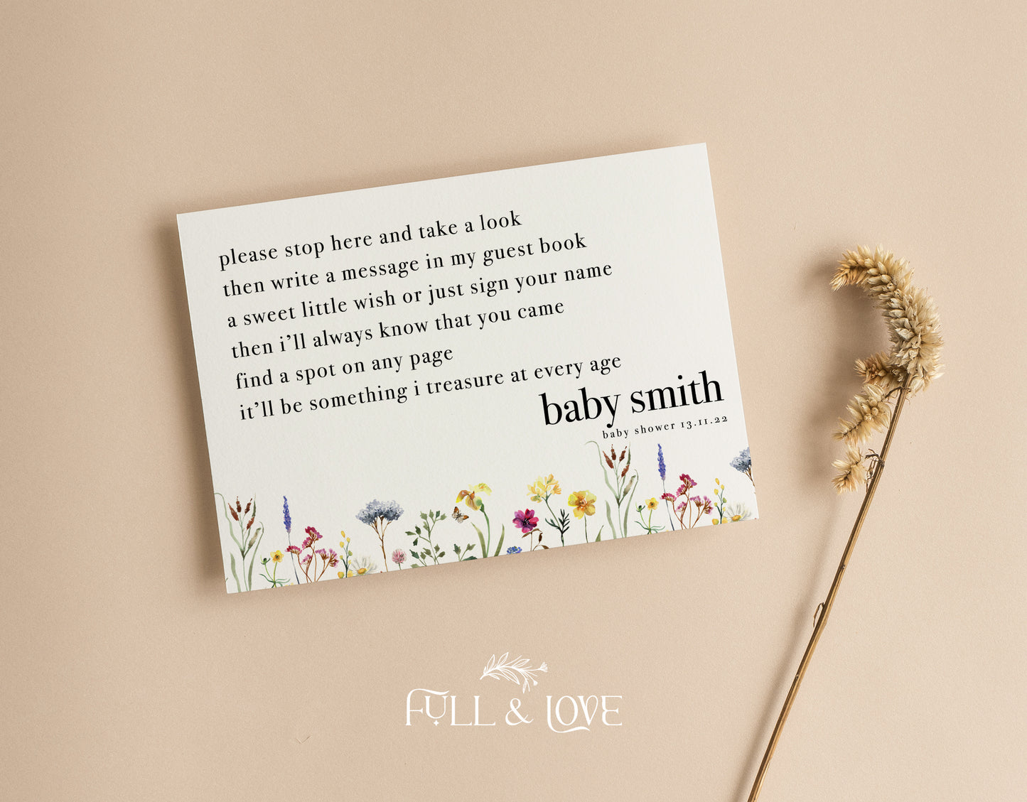 Personalised Baby Shower Guest Book Sign  - Baby in Bloom