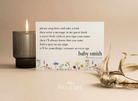 Personalised Baby Shower Guest Book Sign  - Baby in Bloom