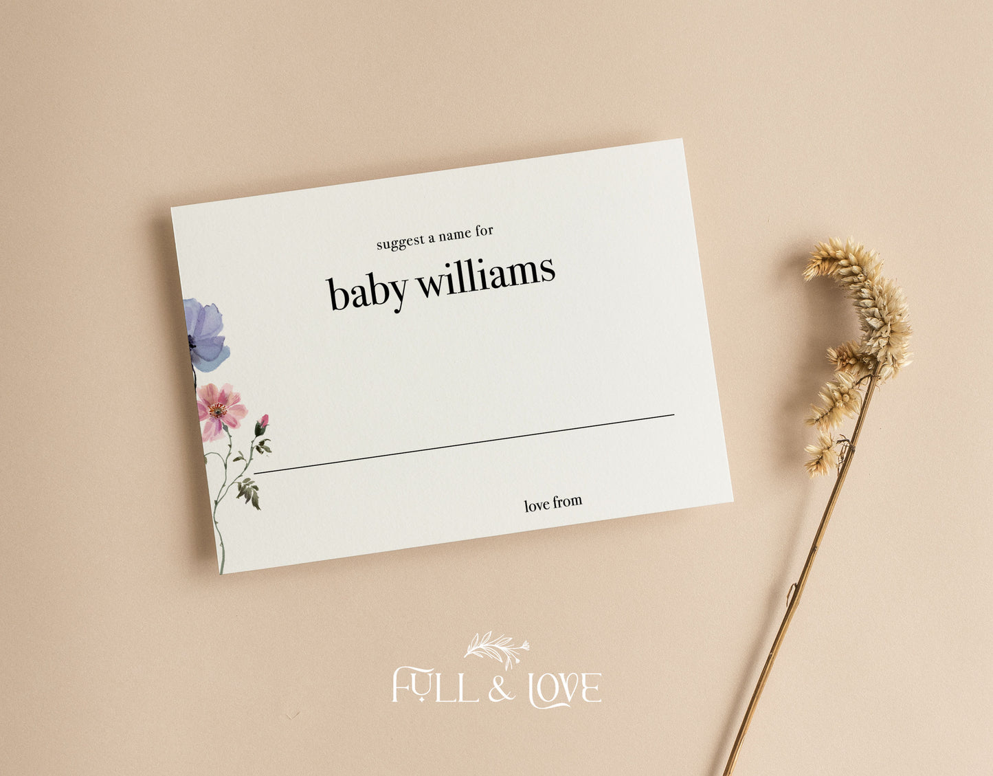 Personalised Name Suggestion Cards  - Baby in Bloom