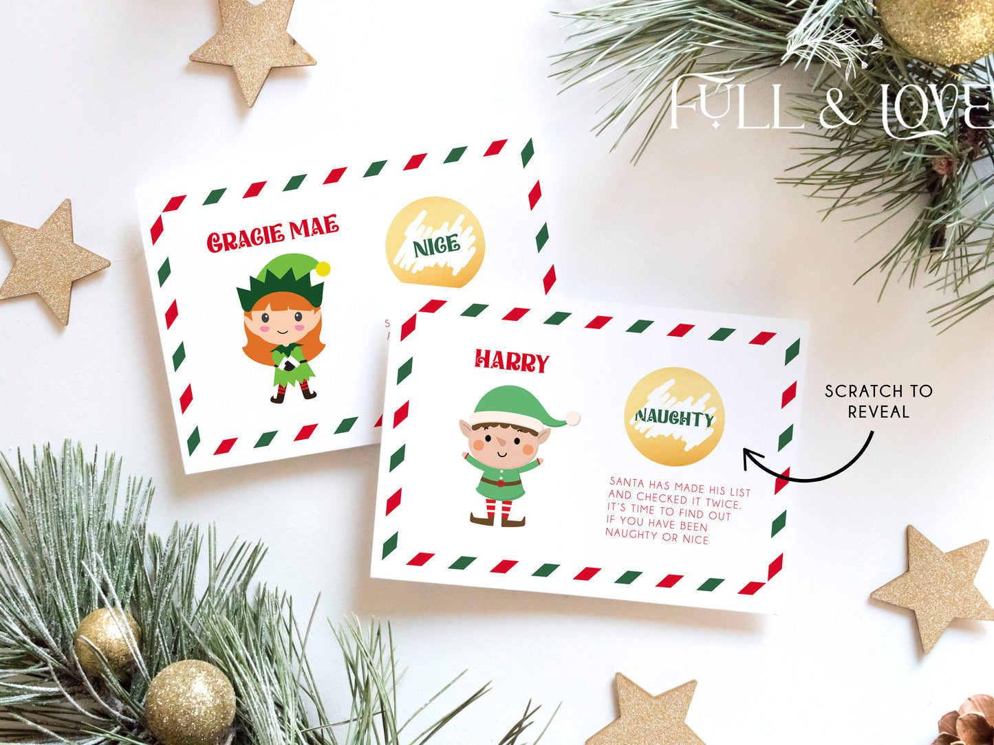 Personalised Christmas Naughty or Nice Scratchcard