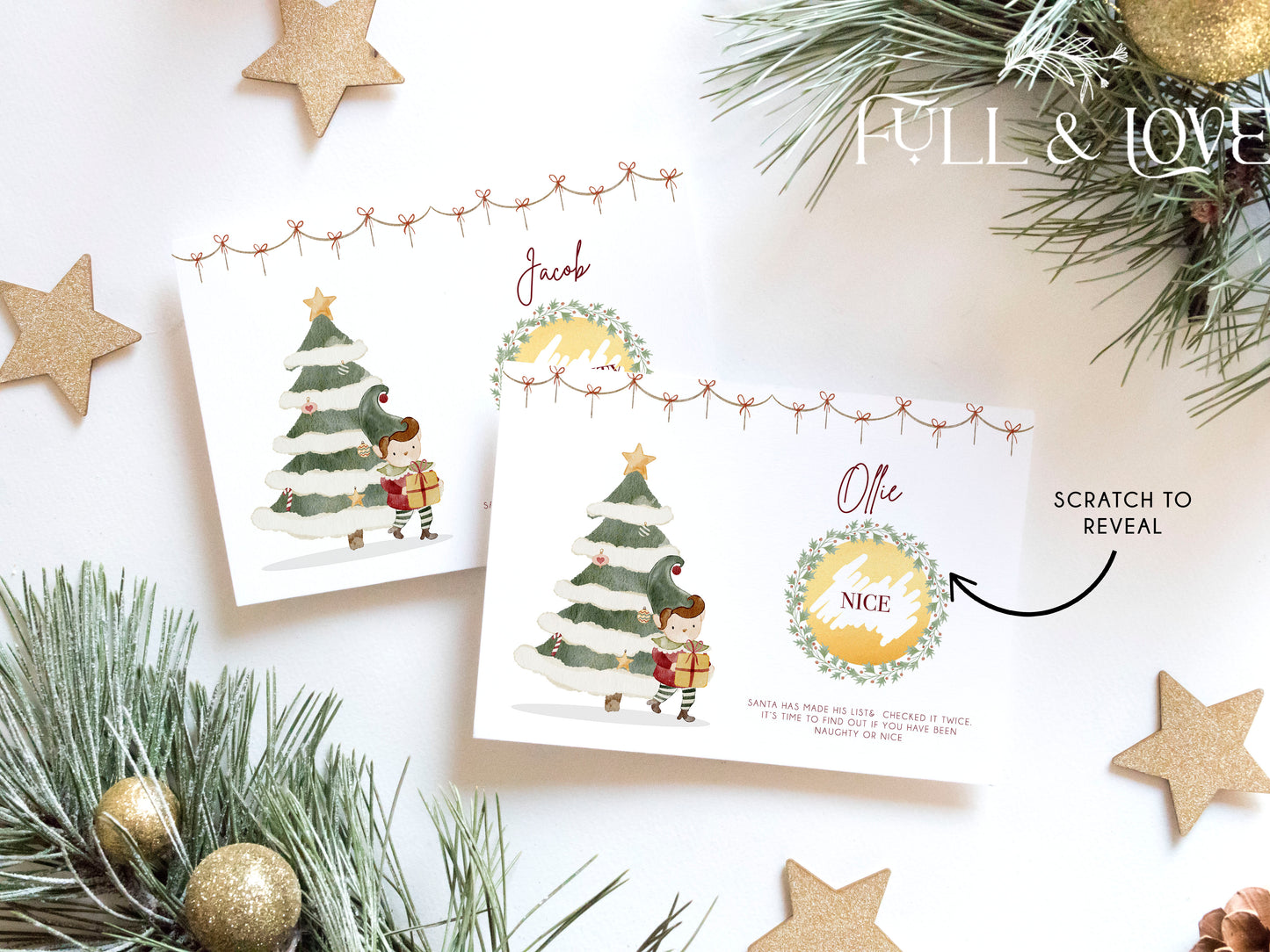 Personalised Christmas Naughty or Nice Scratchcard