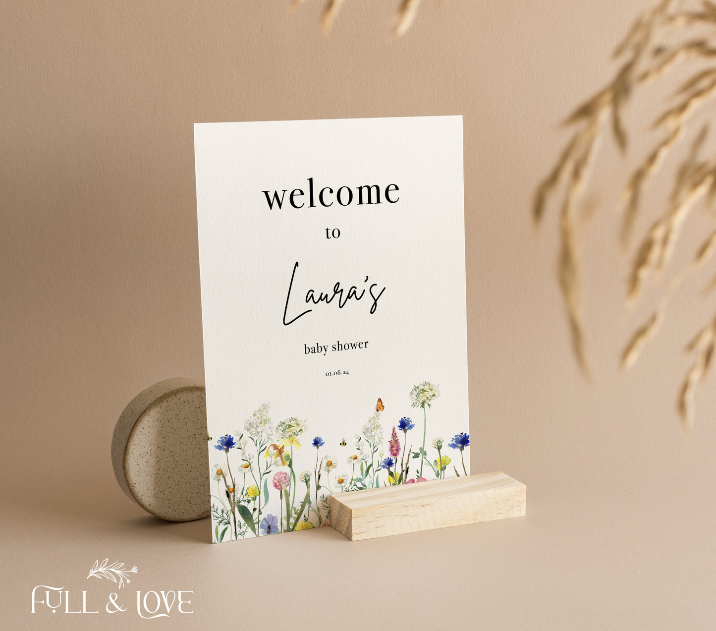 Personalised Baby Shower Welcome Sign - Baby in Bloom