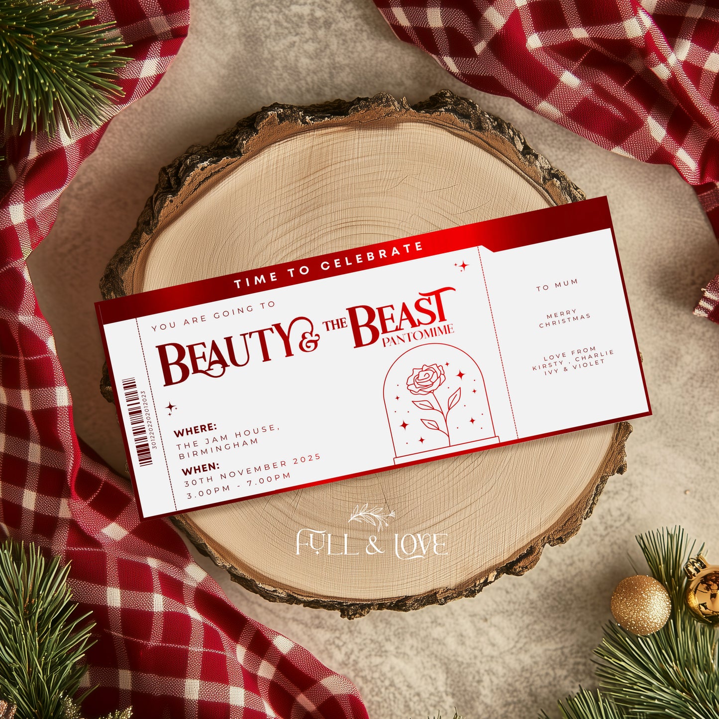 Personalised Gift Ticket - Concert & Shows