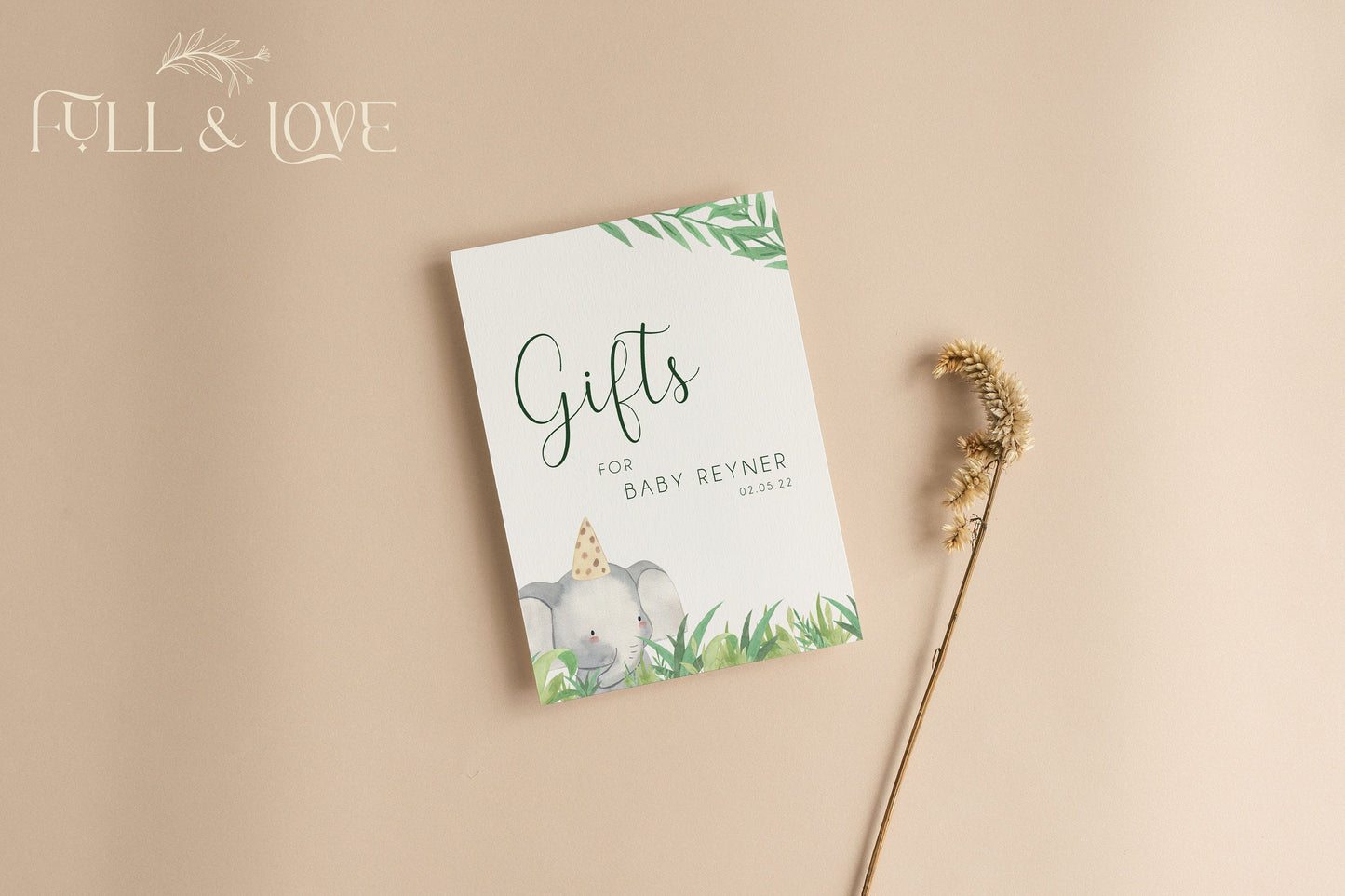 Personalised Baby Shower Gift Sign - Jungle