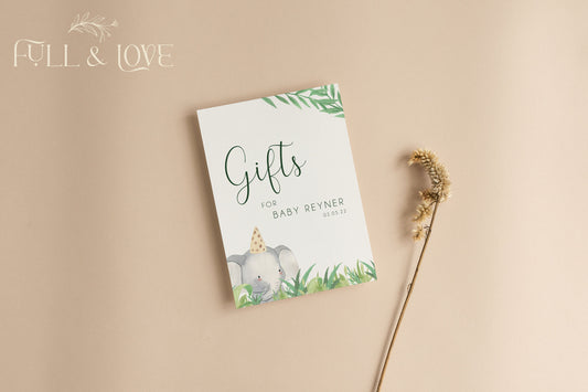 Personalised Baby Shower Gift Sign - Jungle