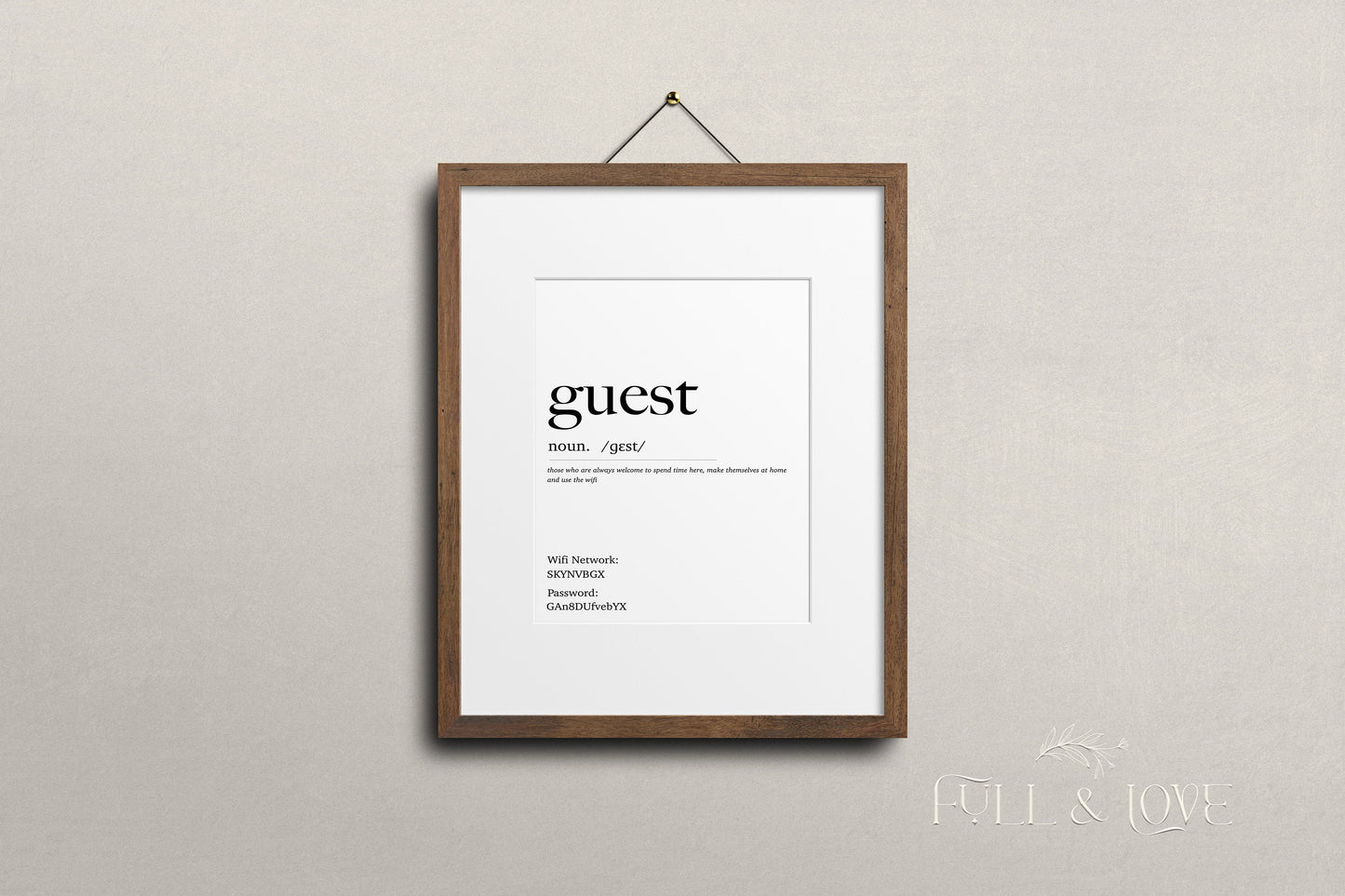 Personalised Guest Description Wifi Print