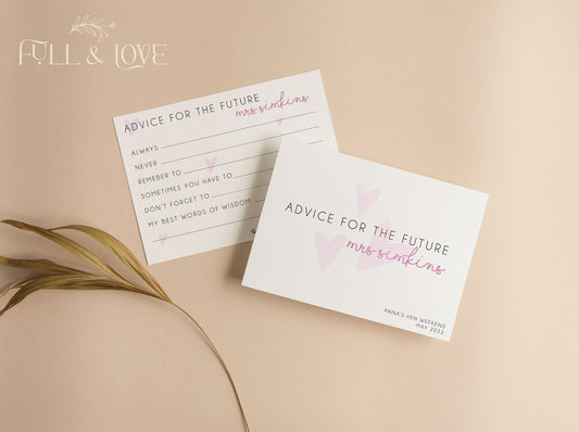 Personalised Advice for the Bride Cards - Pink