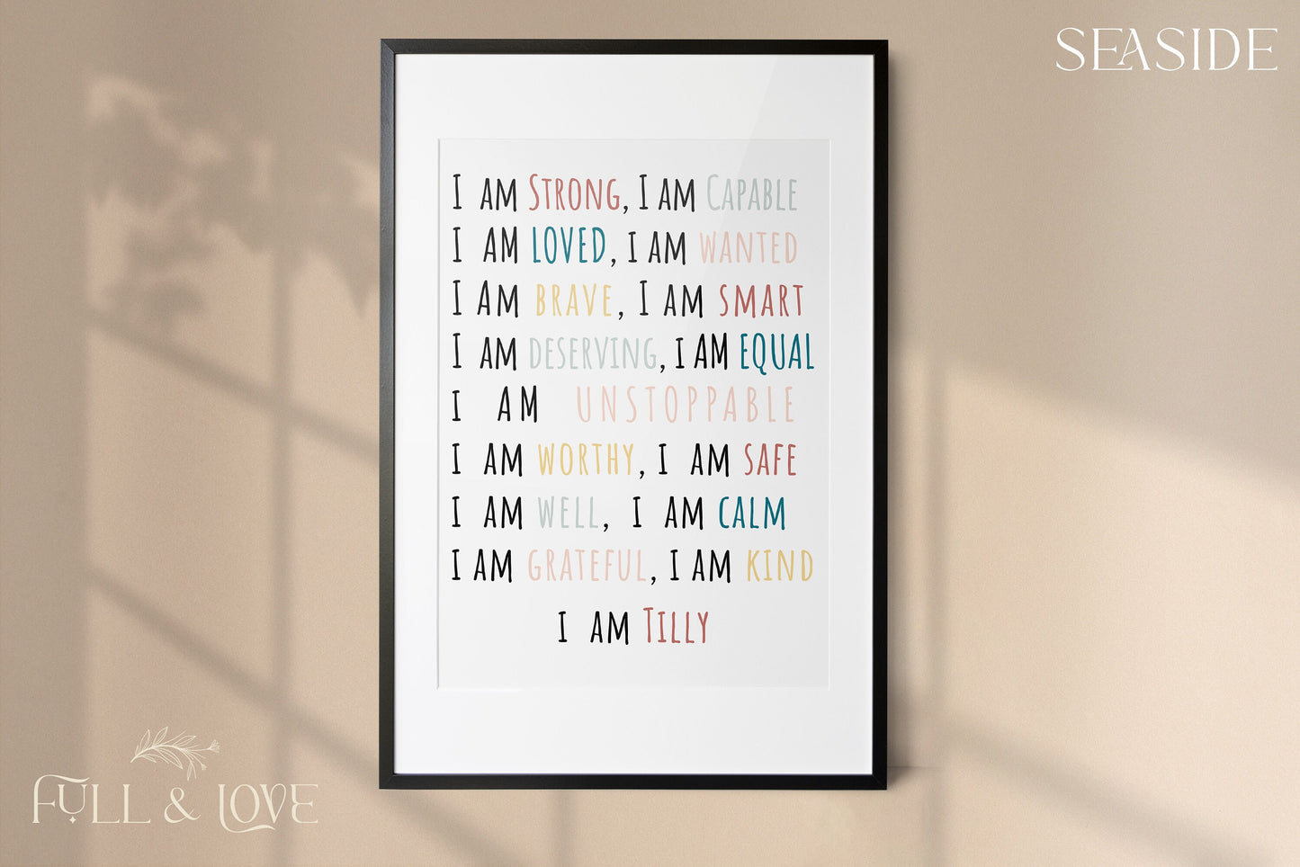 I am Strong Kids Positive Affirmation Print