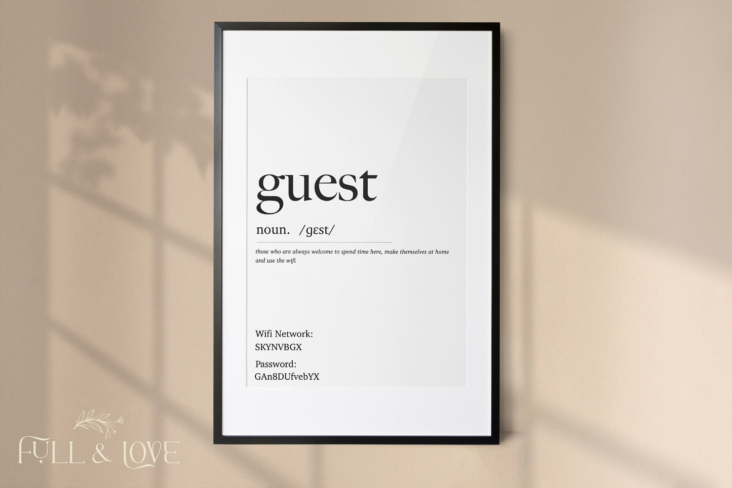 Personalised Guest Description Wifi Print