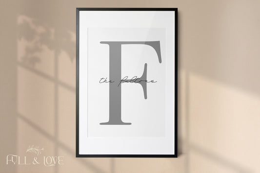 Personalised Initial Surname Print