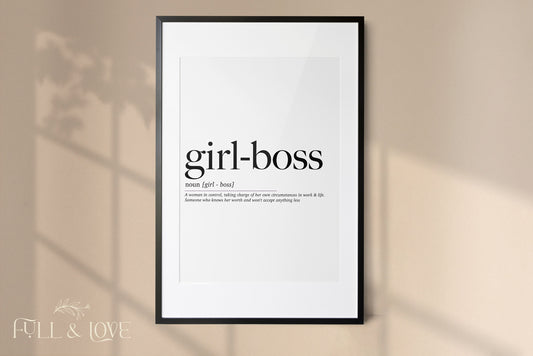 Girl Boss Office Print