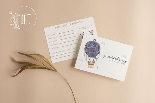 Personalised Baby Shower Prediction Cards - Panda