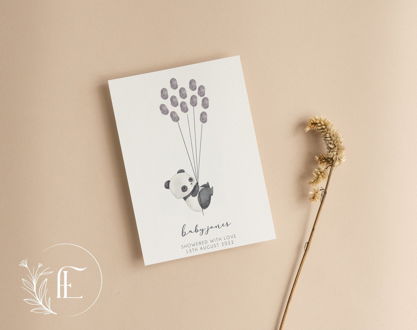 Personalised Baby Shower Guest Book - Panda