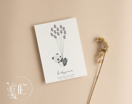 Personalised Baby Shower Guest Book - Panda