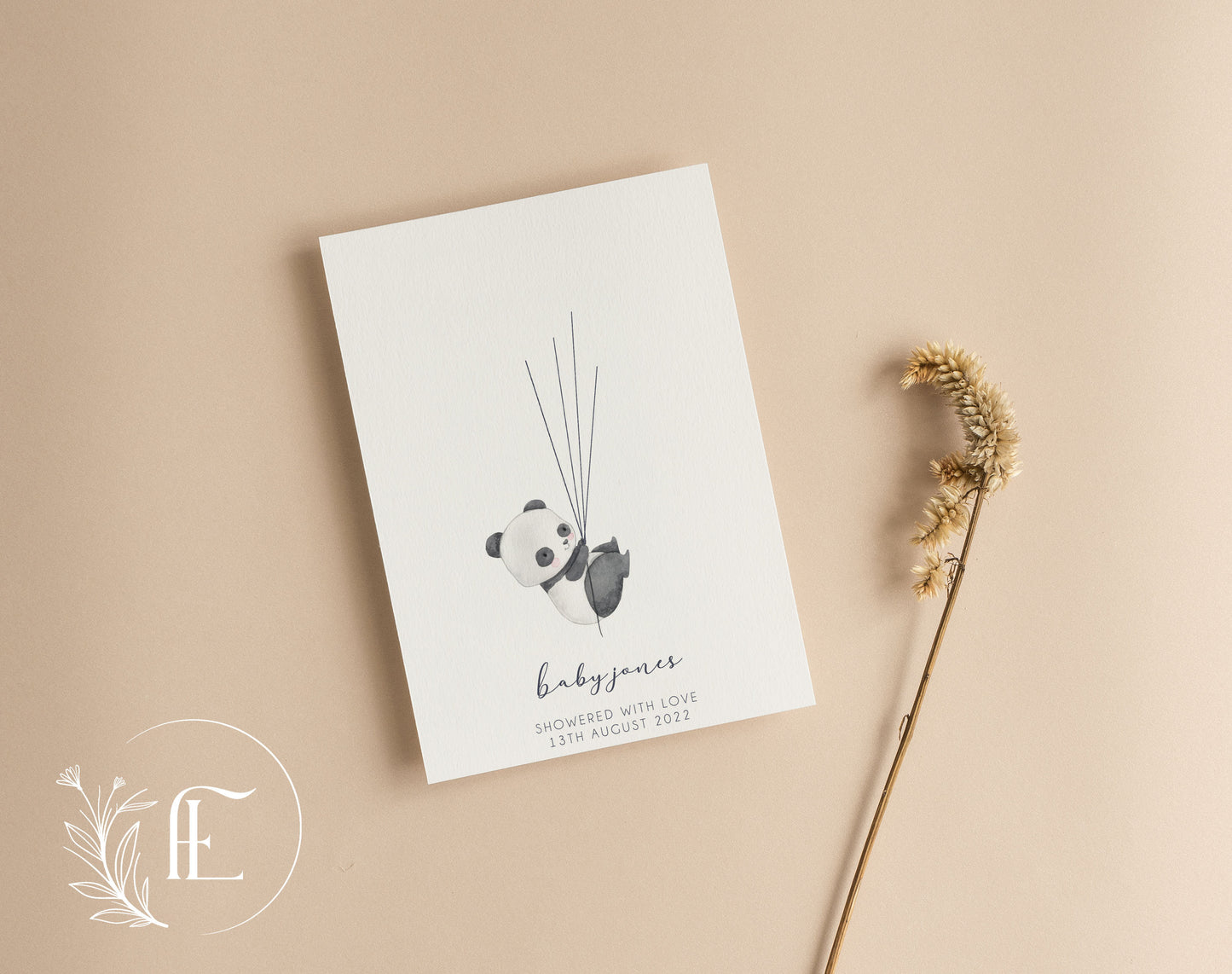 Personalised Baby Shower Guest Book - Panda