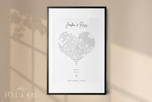 Personalised Map Coordinates Print