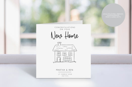 Personalised New Home Card | New Homeowners | First Home | Moving House | Housewarming | Personalized