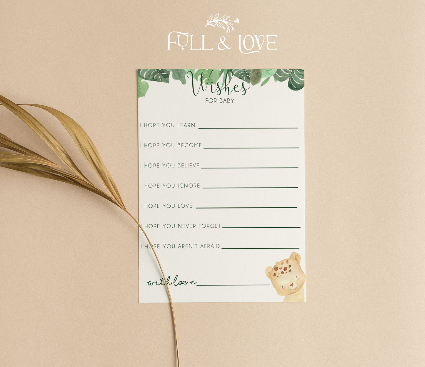 Personalised Wishes For Baby Cards - Jungle
