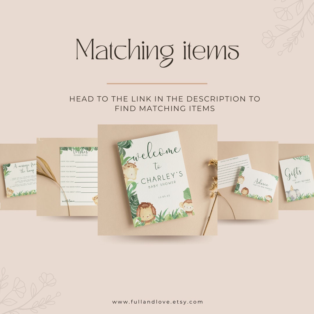 Personalised Baby Shower Prediction Cards - Jungle