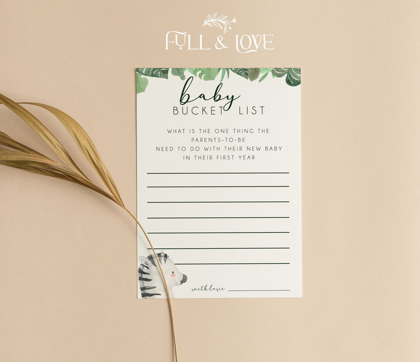 Bucket List for Baby Advice Cards - Jungle