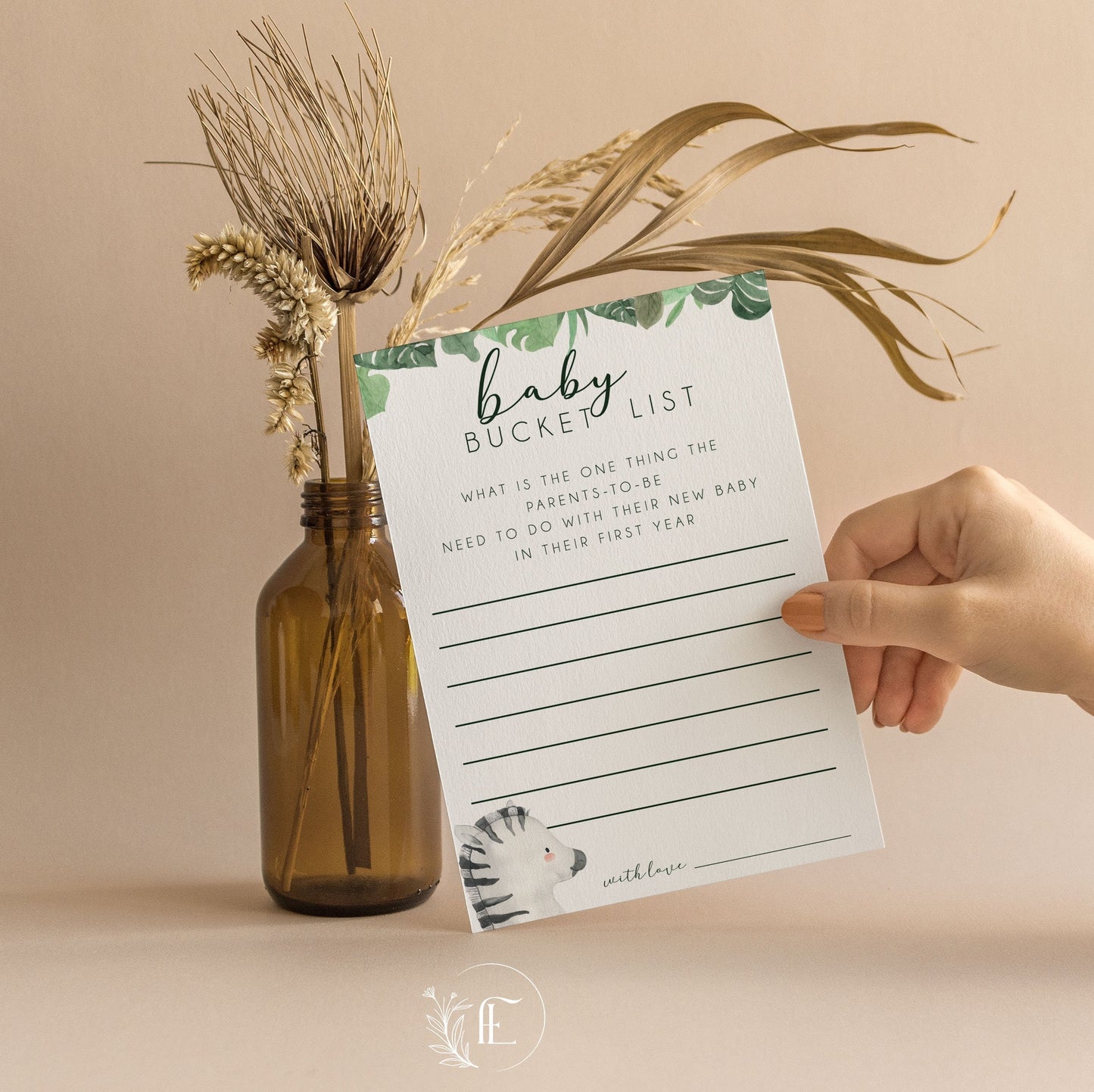 Bucket List for Baby Advice Cards - Jungle