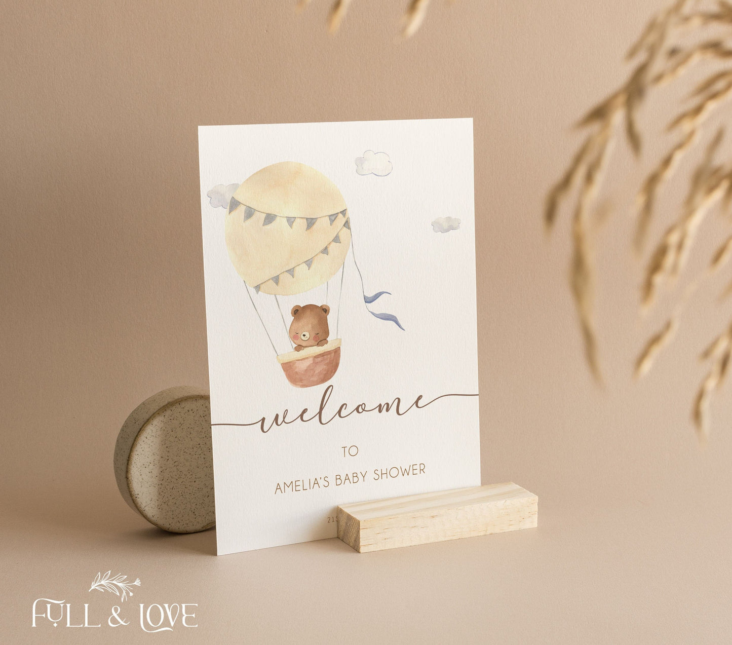 Personalised Baby Shower Welcome Sign - Teddy Bear