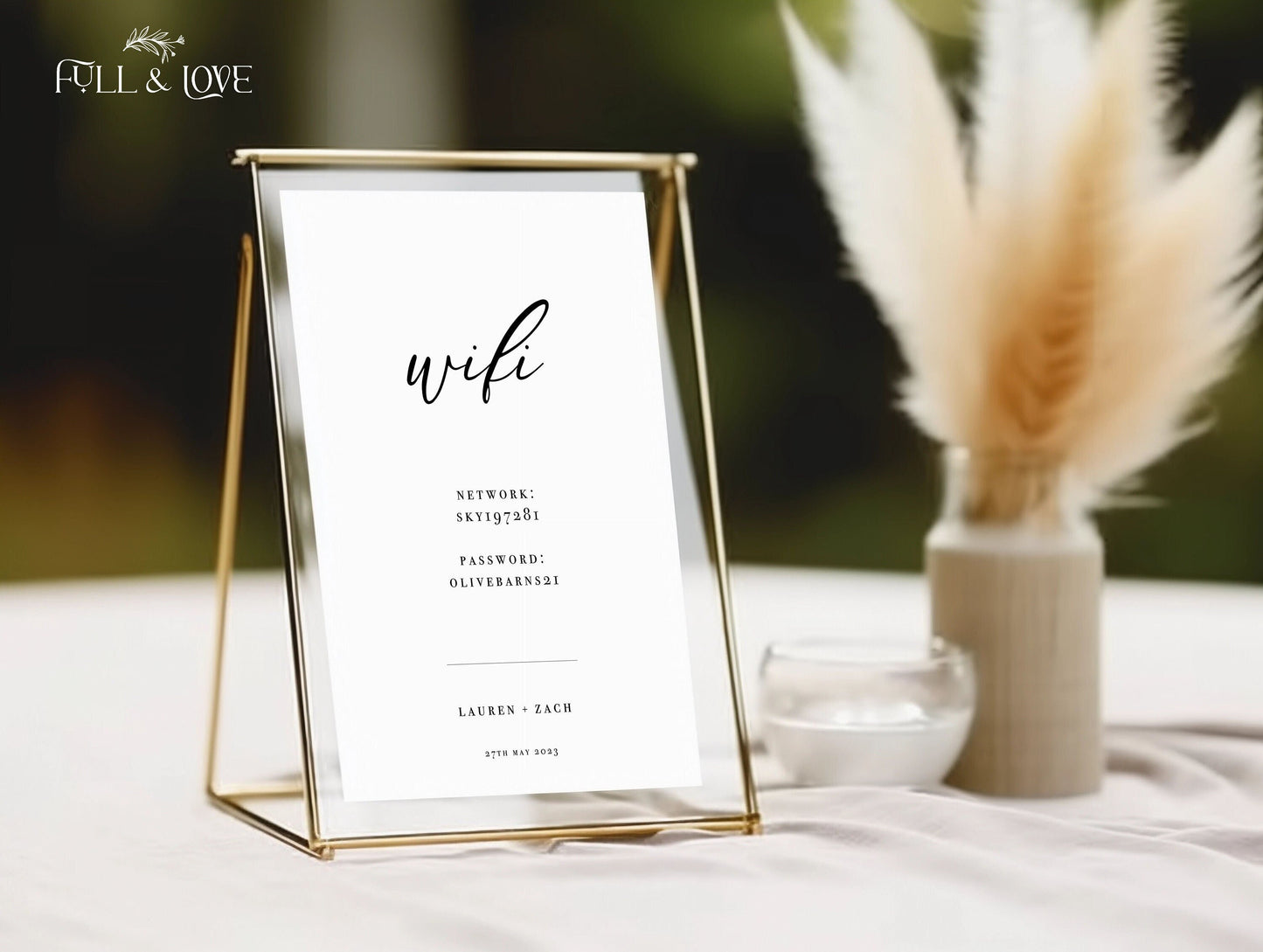 Guest Wifi Wedding Sign