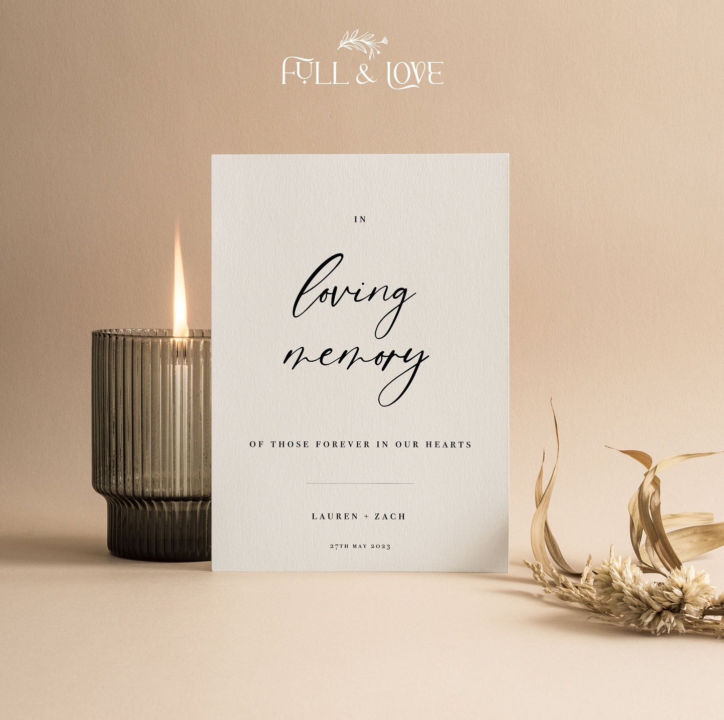 Personalised In Loving Memory Wedding Sign