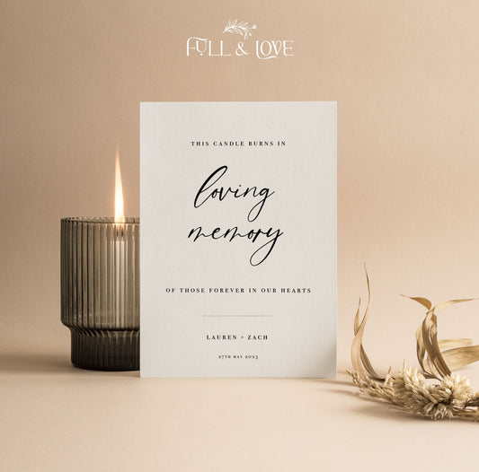 Personalised In Loving Memory Wedding Sign