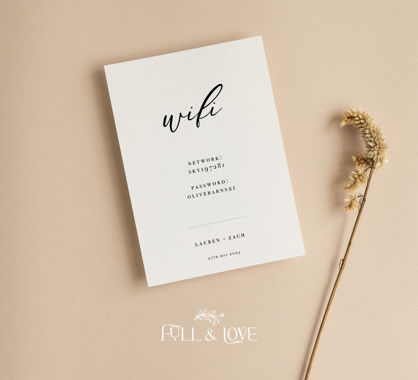 Guest Wifi Wedding Sign