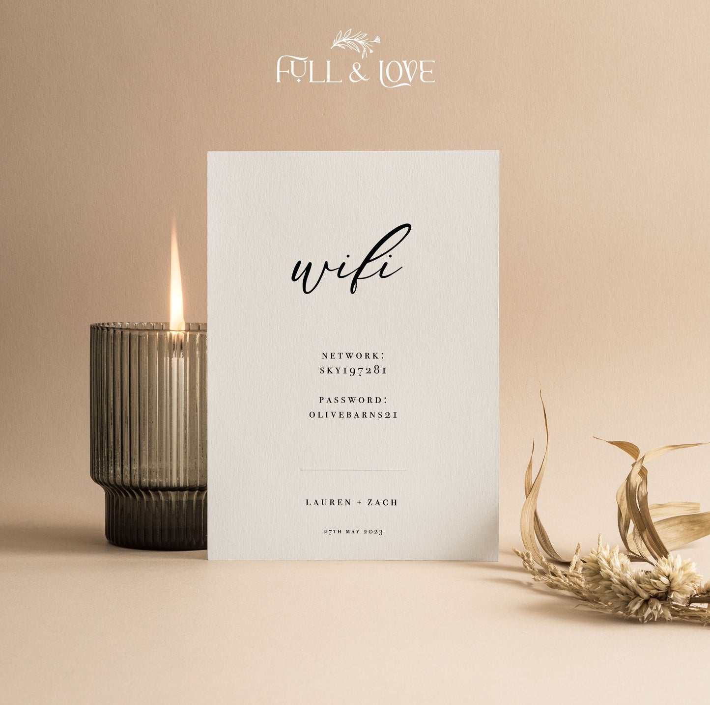 Guest Wifi Wedding Sign