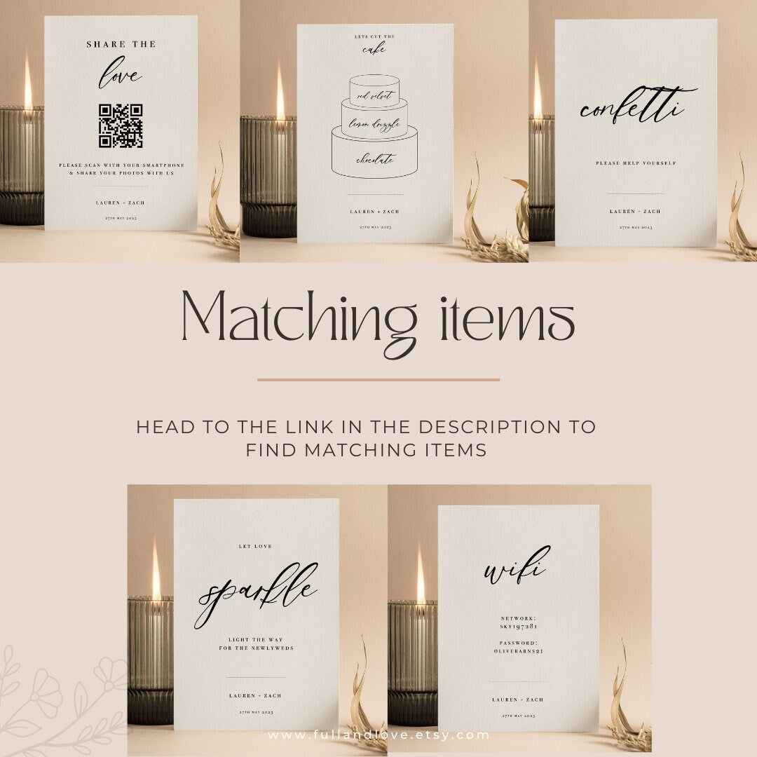Personalised Wedding Share the love QR Code Sign