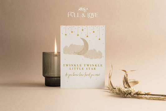 Twinkle Twinkle Little Star Do you know how loved you are Print - Little Star Neutral