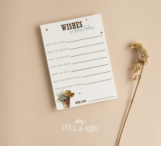 Personalised Wishes For Baby Shower Cards - Cowboy/Cowgirl