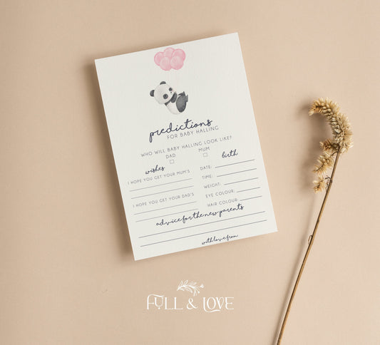 Personalised Predictions For Baby Shower Cards - Panda